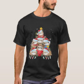 Sloth Christmas Tree Weihnachtsmannmütze Matching  T-Shirt (Vorderseite)