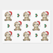 Sloth Christmas Winter Animals Holiday Sloths Geschenkpapier Set (Vorderseite 3)