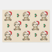 Sloth Christmas Winter Animals Holiday Sloths Geschenkpapier Set (Vorderseite)