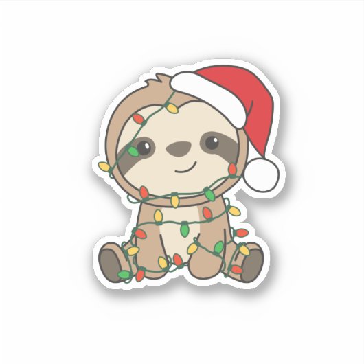 Sloth Christmas Winter Animals Sloths Aufkleber (Vorderseite)