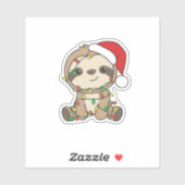 Sloth Christmas Winter Animals Sloths Aufkleber (Blatt)