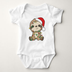 Sloth Christmas Winter Animals Sloths Baby Strampler