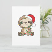 Sloth Christmas Winter Animals Sloths Feiertagskarte (Stehend Vorderseite)