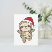 Sloth Christmas Winter Animals Sloths Feiertagspostkarte (Stehend Vorderseite)