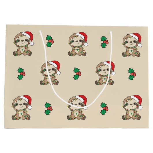 Sloth Christmas Winter Animals Sloths Grosses Gesc Große Geschenktüte (Rückseite)