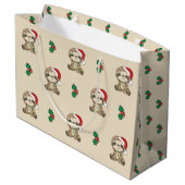 Sloth Christmas Winter Animals Sloths Grosses Gesc Große Geschenktüte (Rückseite Schrägansicht)