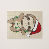 Sloth Christmas Winter Animals Sloths Jigsaw Puzzl Puzzle (Horizontal)