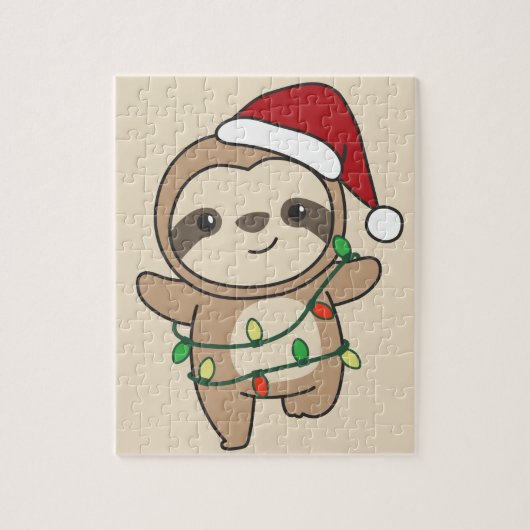 Sloth Christmas Winter Animals Sloths Jigsaw Puzzl Puzzle (Vertikal)