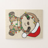 Sloth Christmas Winter Animals Sloths Jigsaw Puzzl Puzzle (Horizontal)