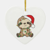 Sloth Christmas Winter Animals Sloths Keramik Ornament (Vorne)