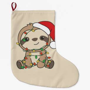 Sloth Christmas Winter Animals Sloths Large Christ Großer Weihnachtsstrumpf