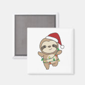 Sloth Christmas Winter Animals Sloths Magnet (Vorderseite/Rückseite)