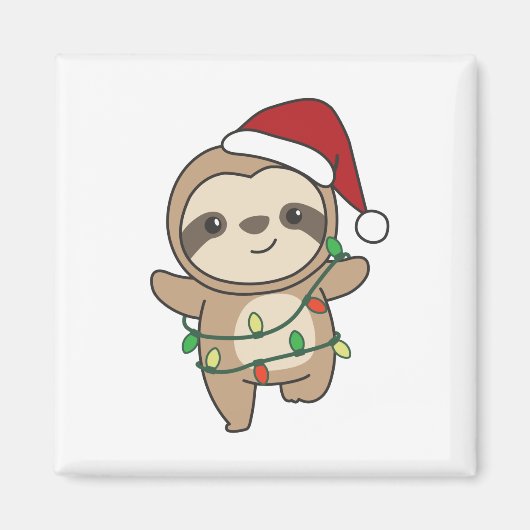 Sloth Christmas Winter Animals Sloths Magnet (Vorne)