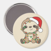 Sloth Christmas Winter Animals Sloths Magnet (Vorderseite/Rückseite)