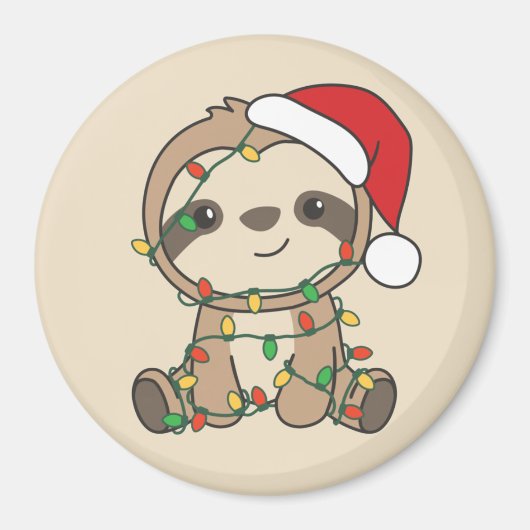 Sloth Christmas Winter Animals Sloths Magnet (Vorne)