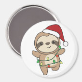 Sloth Christmas Winter Animals Sloths Magnet (Vorderseite/Rückseite)