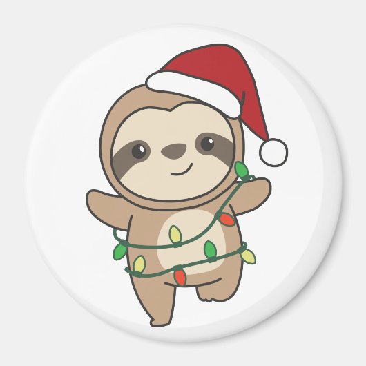 Sloth Christmas Winter Animals Sloths Magnet (Vorne)