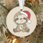 Sloth Christmas Winter Animals Sloths Ornament<br><div class="desc">Die Sloth at Christmas with fairy lights. Funny animals with ohrts and snow for the holidays. In Sweet Christmas Greeting. Sloths are cute animals and perfect for Christmas.</div>