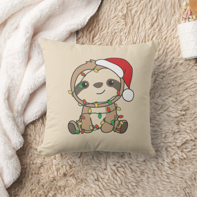 Sloth Christmas Winter Animals Sloths Throw Kissen (Decke)
