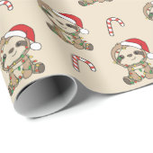Sloth Christmas Winter Animals Sloths Wrapping Pap Geschenkpapier (Rolleneckpunkt)