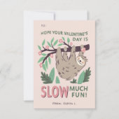 Sloth Classroom Valentine's Exchange Card Einladung (Vorderseite)
