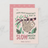 Sloth Classroom Valentine's Exchange Card Einladung (Vorne/Hinten)