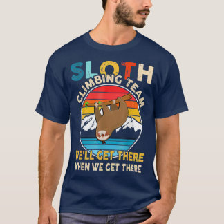 Sloth Climbing Team Rück zu Vintagen Wanderungen T-Shirt