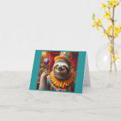 Sloth Clown Karte (Gelbe Blume)