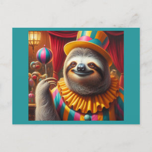 Sloth Clown Postkarte