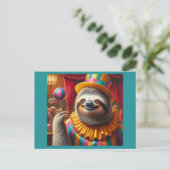 Sloth Clown Postkarte (Stehend Vorderseite)