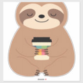 Sloth Coffee Time Classic T-Shirt Aufkleber (Blatt)