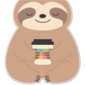 Sloth Coffee Time Classic T-Shirt Aufkleber (Vorderseite)