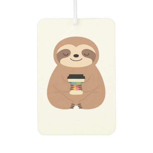 Sloth Coffee Time Classic T-Shirt Autolufterfrischer (Vorderseite)