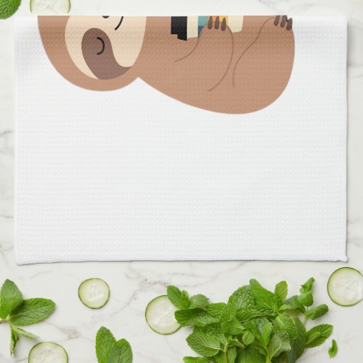 Sloth Coffee Time Classic T-Shirt Geschirrtuch (Gefaltet)