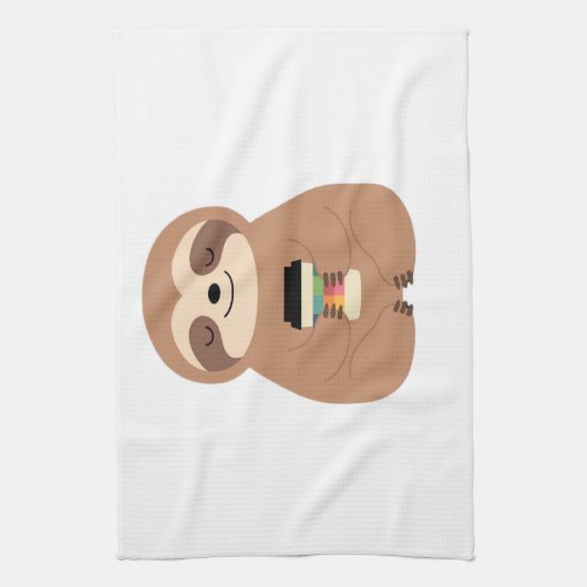 Sloth Coffee Time Classic T-Shirt Geschirrtuch (Vertikal)