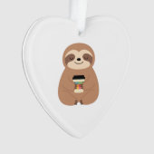 Sloth Coffee Time Classic T-Shirt Ornament (Vorderseite)