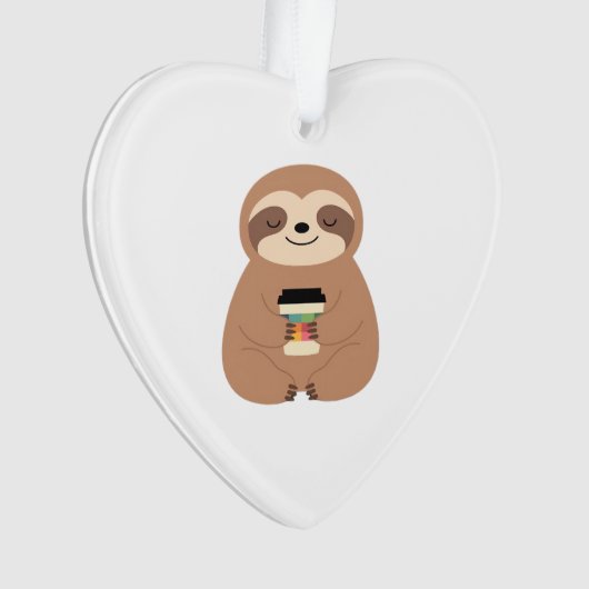 Sloth Coffee Time Classic T-Shirt Ornament (Vorderseite)