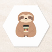 Sloth Coffee Time Classic T - Shirt Untersetzer (Vorderseite)