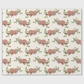 Sloth & Coffee Wrapping Paper Geschenkpapier (Flach)