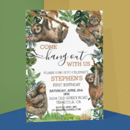 Sloth Come Hang mit uns Geburtstag Einladung
