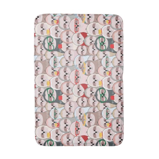 Sloth-Comic-Muster Badematte (Vorderseite Vertikal)