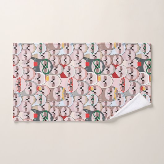 Sloth-Comic-Muster Badhandtuch Set (Handtuch)