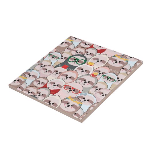 Sloth-Comic-Muster Fliese (Seite)