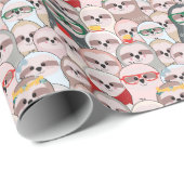 Sloth-Comic-Muster Geschenkpapier (Rolleneckpunkt)