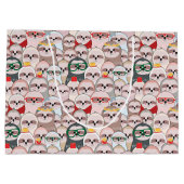 Sloth-Comic-Muster Große Geschenktüte (Rückseite)