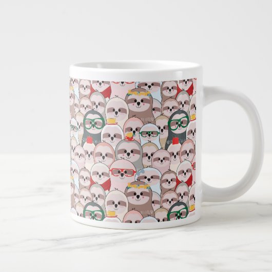 Sloth-Comic-Muster Jumbo-Tasse (Rechts)