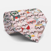 Sloth-Comic-Muster Krawatte (Gerollt)