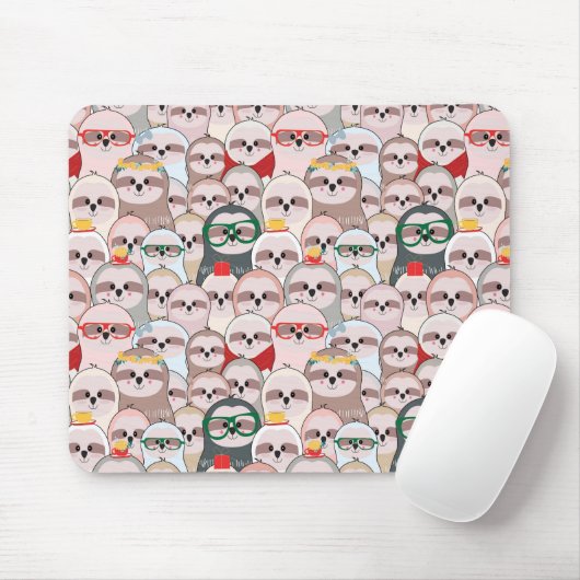 Sloth-Comic-Muster Mousepad (Mit Mouse)