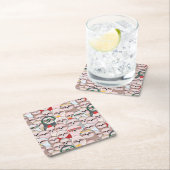 Sloth-Comic-Muster Rechteckiger Pappuntersetzer (Vor Ort)