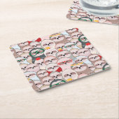 Sloth-Comic-Muster Rechteckiger Pappuntersetzer (angewinkelt)